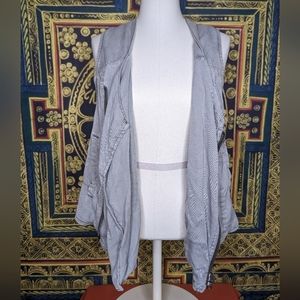 Free People Women Gray Side Zipper Vest Size Medium